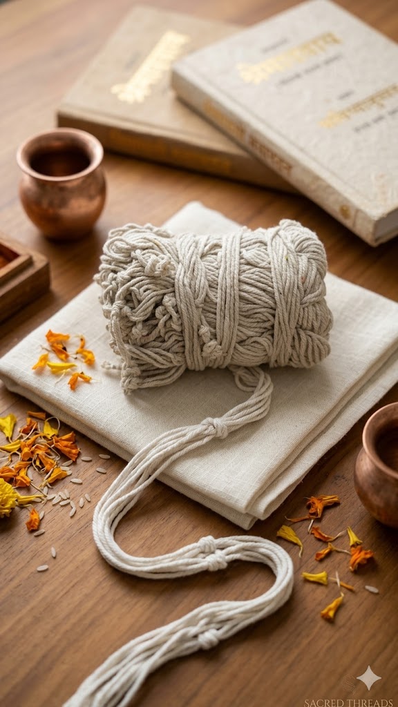 4e97b72e-4f4d-4508-aab6-2ffdc59be905 जनेऊ (ब्रह्मा घाट) – 20 पीस बंडल | धार्मिक एवं पूजा उपयोग हेतु - Image 1